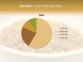A White Bowl Filled With Cereal On Top Of A Table PowerPoint Template