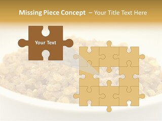 A White Bowl Filled With Cereal On Top Of A Table PowerPoint Template