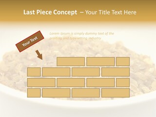 A White Bowl Filled With Cereal On Top Of A Table PowerPoint Template