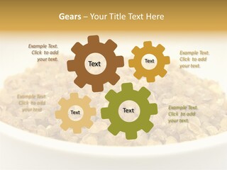 A White Bowl Filled With Cereal On Top Of A Table PowerPoint Template