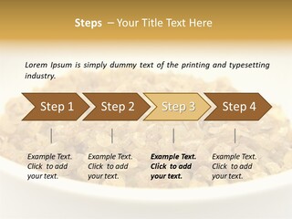 A White Bowl Filled With Cereal On Top Of A Table PowerPoint Template