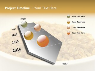 A White Bowl Filled With Cereal On Top Of A Table PowerPoint Template