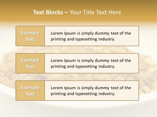 A White Bowl Filled With Cereal On Top Of A Table PowerPoint Template