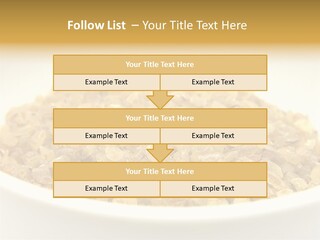 A White Bowl Filled With Cereal On Top Of A Table PowerPoint Template