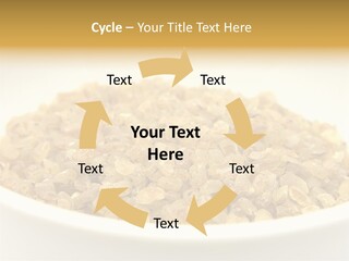 A White Bowl Filled With Cereal On Top Of A Table PowerPoint Template