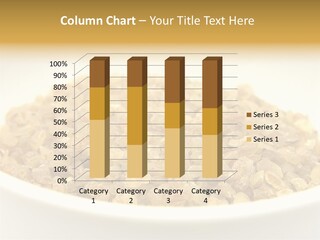 A White Bowl Filled With Cereal On Top Of A Table PowerPoint Template