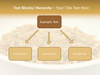 A White Bowl Filled With Cereal On Top Of A Table PowerPoint Template