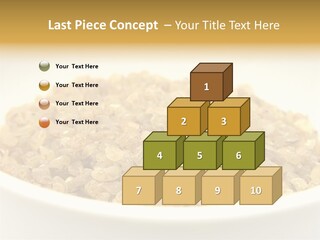 A White Bowl Filled With Cereal On Top Of A Table PowerPoint Template