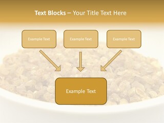 A White Bowl Filled With Cereal On Top Of A Table PowerPoint Template