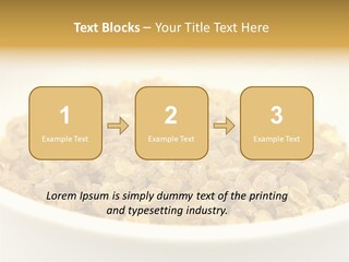 A White Bowl Filled With Cereal On Top Of A Table PowerPoint Template