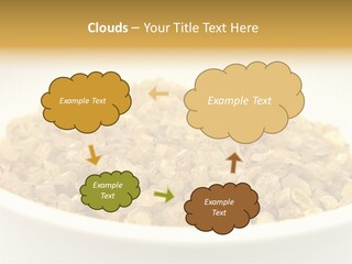 A White Bowl Filled With Cereal On Top Of A Table PowerPoint Template