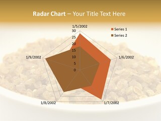 A White Bowl Filled With Cereal On Top Of A Table PowerPoint Template