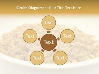 A White Bowl Filled With Cereal On Top Of A Table PowerPoint Template