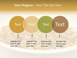 A White Bowl Filled With Cereal On Top Of A Table PowerPoint Template