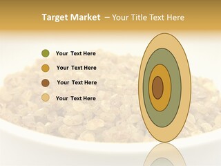 A White Bowl Filled With Cereal On Top Of A Table PowerPoint Template