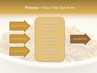A White Bowl Filled With Cereal On Top Of A Table PowerPoint Template