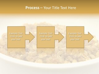 A White Bowl Filled With Cereal On Top Of A Table PowerPoint Template