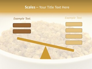 A White Bowl Filled With Cereal On Top Of A Table PowerPoint Template