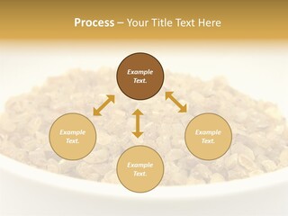 A White Bowl Filled With Cereal On Top Of A Table PowerPoint Template