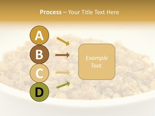 A White Bowl Filled With Cereal On Top Of A Table PowerPoint Template
