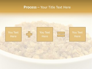 A White Bowl Filled With Cereal On Top Of A Table PowerPoint Template