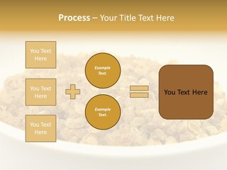 A White Bowl Filled With Cereal On Top Of A Table PowerPoint Template