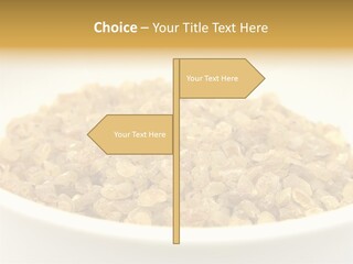 A White Bowl Filled With Cereal On Top Of A Table PowerPoint Template