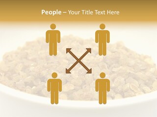 A White Bowl Filled With Cereal On Top Of A Table PowerPoint Template