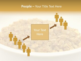 A White Bowl Filled With Cereal On Top Of A Table PowerPoint Template