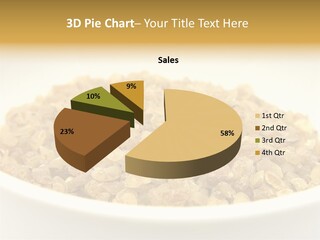 A White Bowl Filled With Cereal On Top Of A Table PowerPoint Template