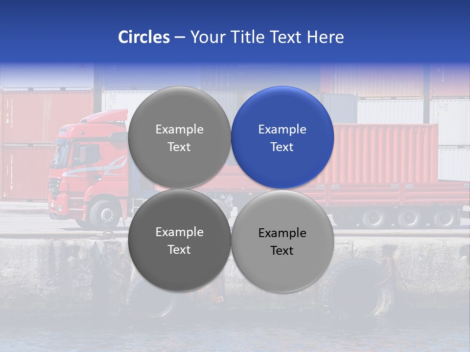 A Red Truck Is Parked Next To A Body Of Water PowerPoint Template