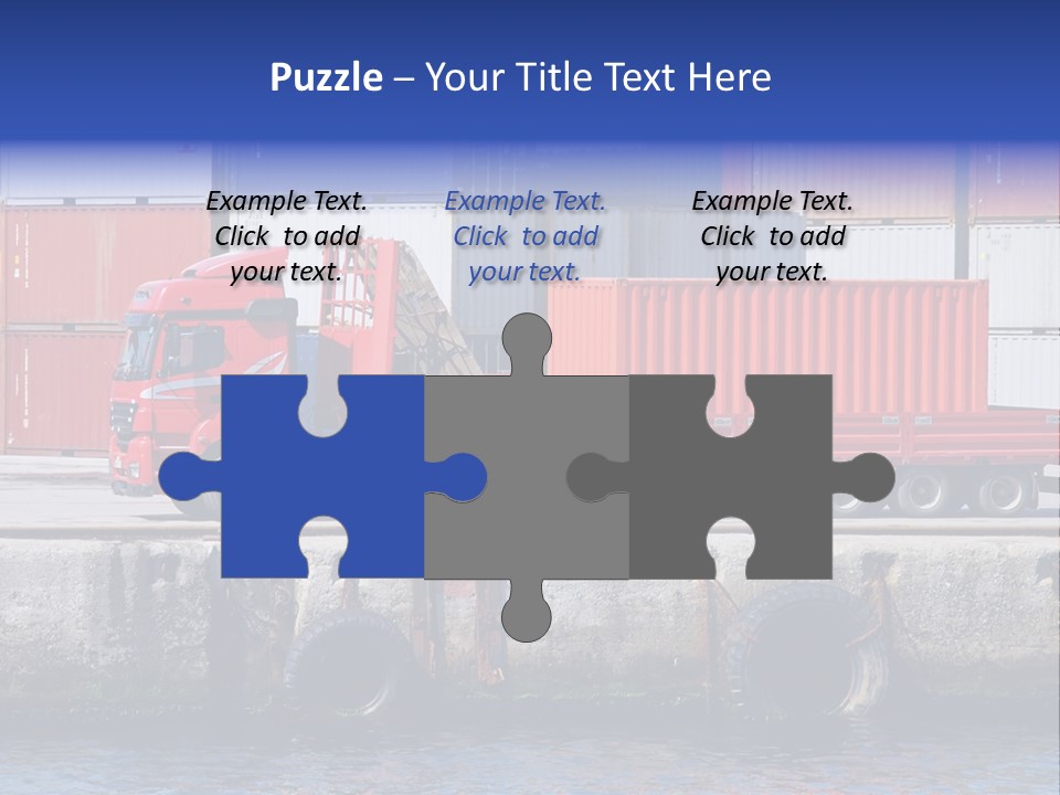 A Red Truck Is Parked Next To A Body Of Water PowerPoint Template