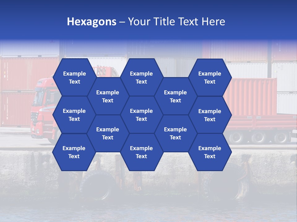 A Red Truck Is Parked Next To A Body Of Water PowerPoint Template