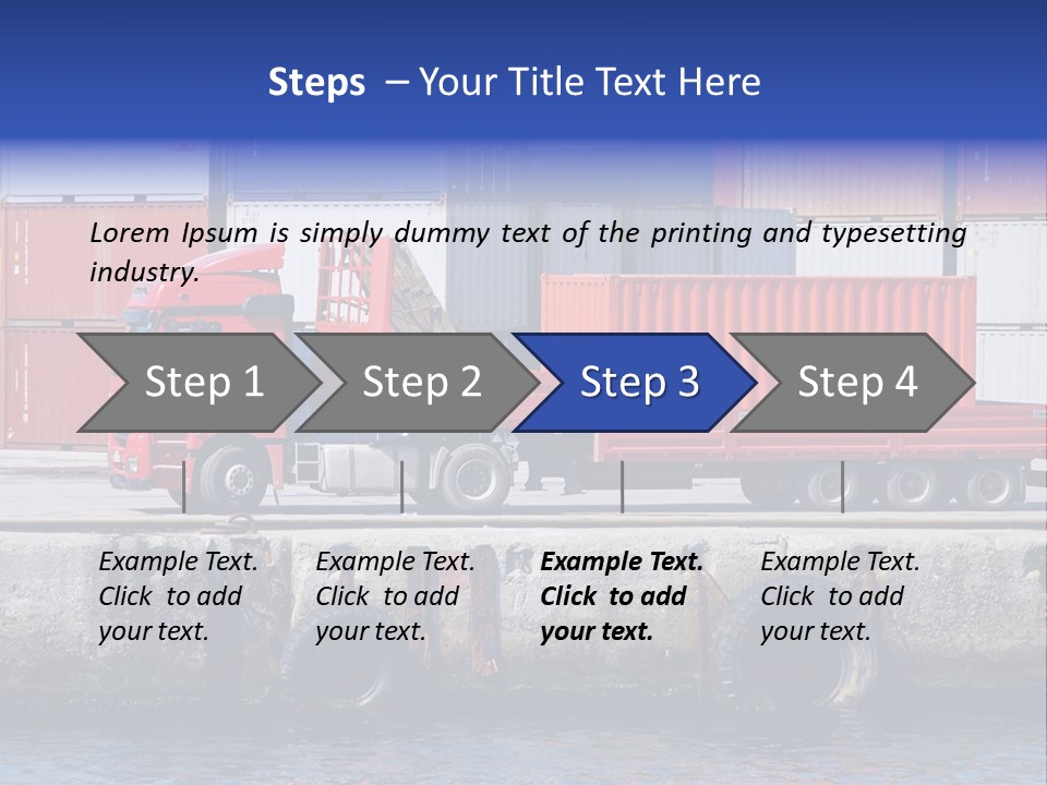 A Red Truck Is Parked Next To A Body Of Water PowerPoint Template