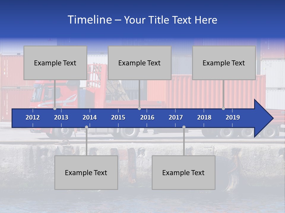 A Red Truck Is Parked Next To A Body Of Water PowerPoint Template