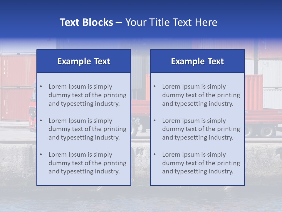 A Red Truck Is Parked Next To A Body Of Water PowerPoint Template