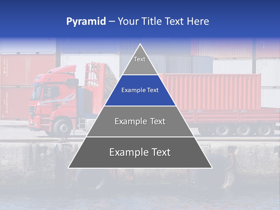 A Red Truck Is Parked Next To A Body Of Water PowerPoint Template
