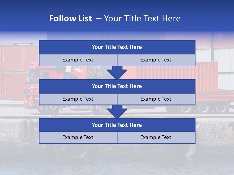 A Red Truck Is Parked Next To A Body Of Water PowerPoint Template