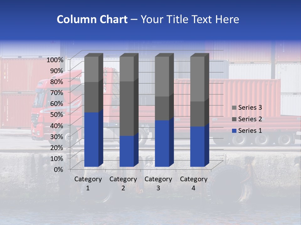 A Red Truck Is Parked Next To A Body Of Water PowerPoint Template