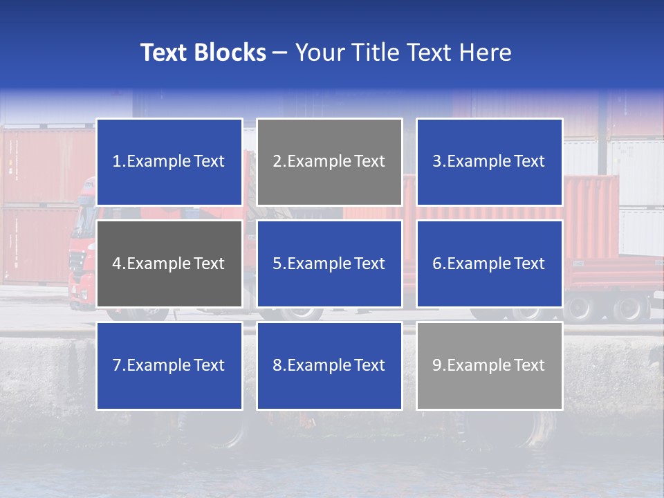 A Red Truck Is Parked Next To A Body Of Water PowerPoint Template