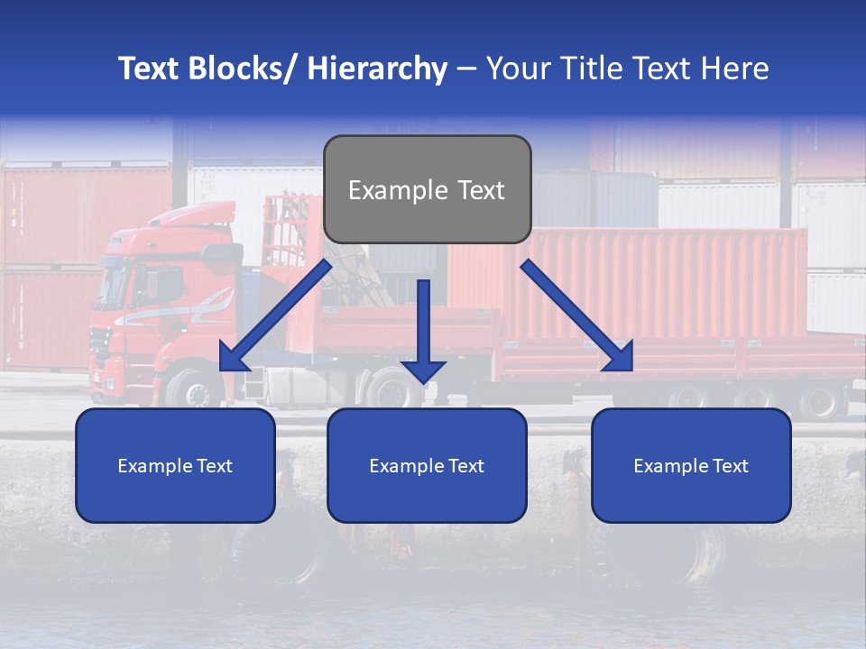 A Red Truck Is Parked Next To A Body Of Water PowerPoint Template