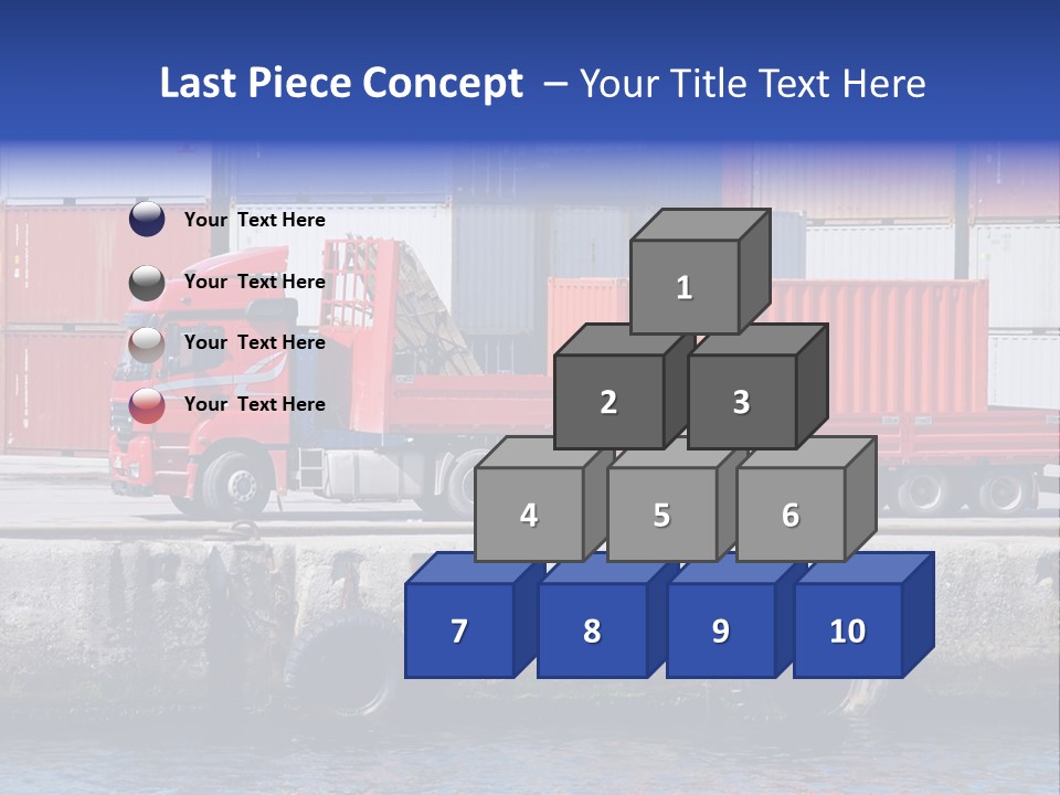 A Red Truck Is Parked Next To A Body Of Water PowerPoint Template