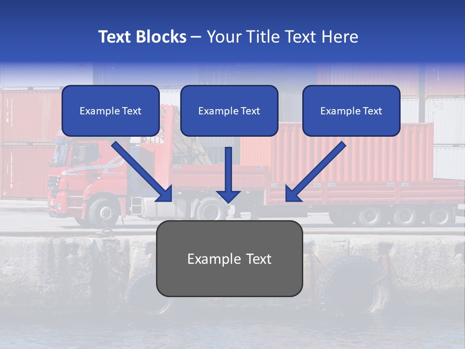 A Red Truck Is Parked Next To A Body Of Water PowerPoint Template
