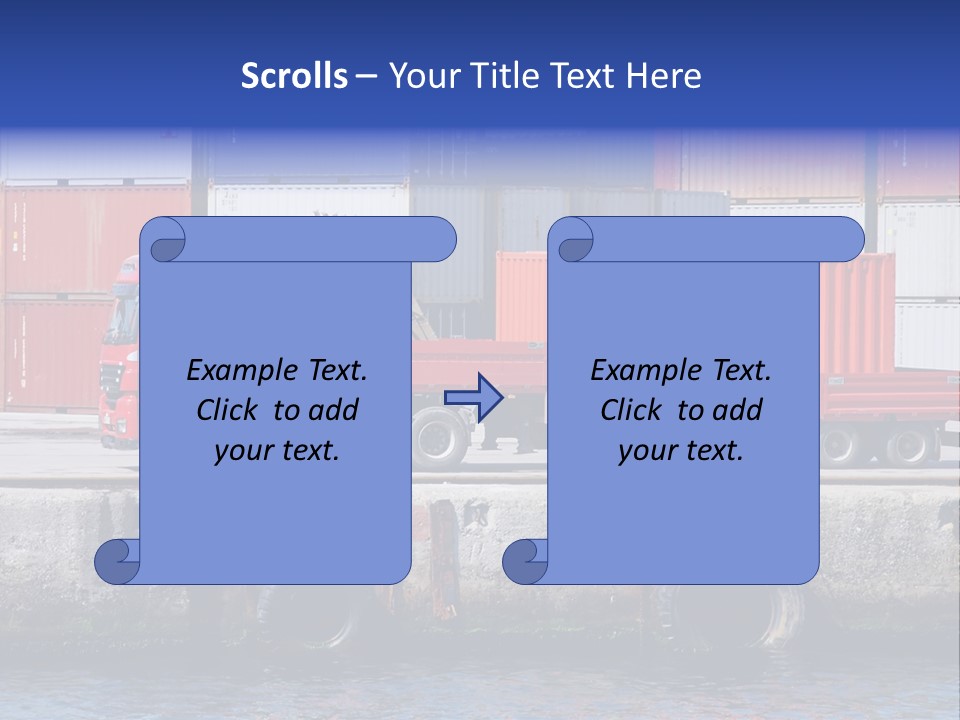 A Red Truck Is Parked Next To A Body Of Water PowerPoint Template