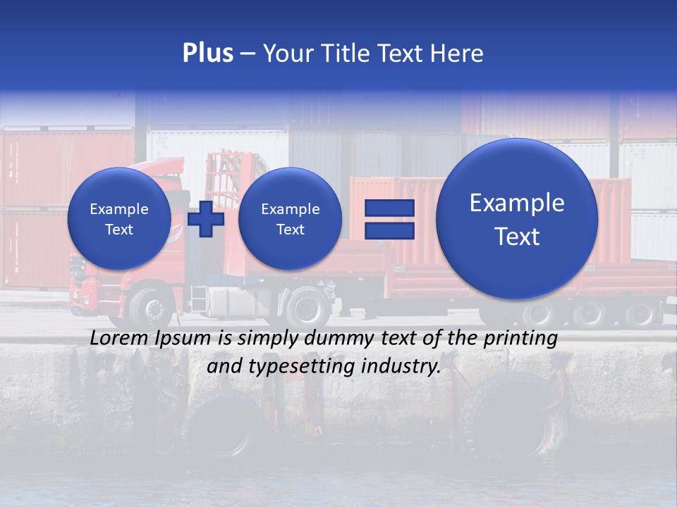 A Red Truck Is Parked Next To A Body Of Water PowerPoint Template