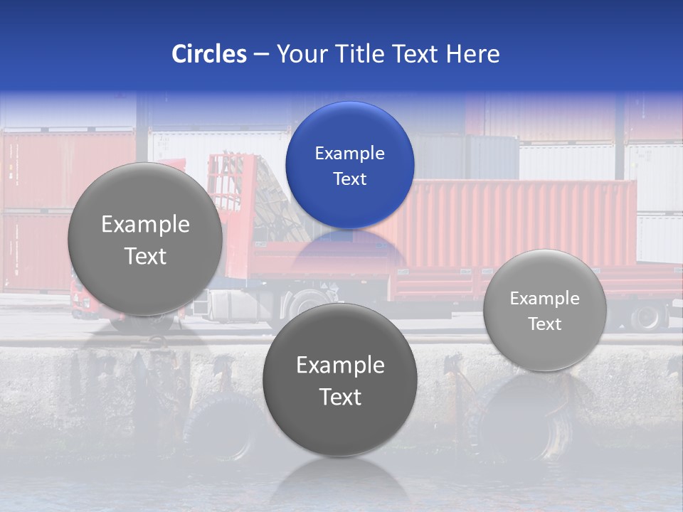 A Red Truck Is Parked Next To A Body Of Water PowerPoint Template