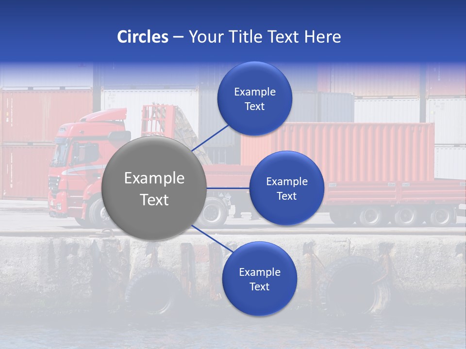 A Red Truck Is Parked Next To A Body Of Water PowerPoint Template