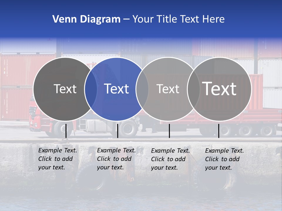 A Red Truck Is Parked Next To A Body Of Water PowerPoint Template