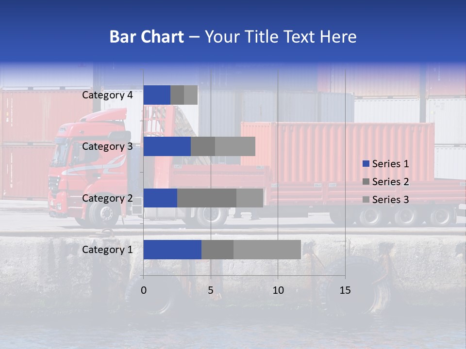 A Red Truck Is Parked Next To A Body Of Water PowerPoint Template