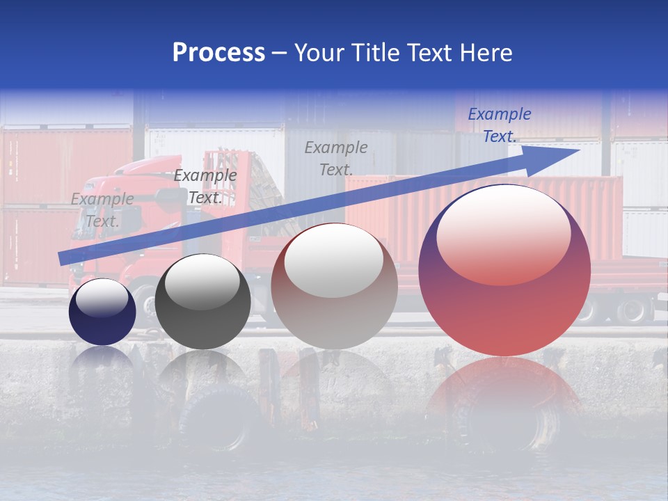 A Red Truck Is Parked Next To A Body Of Water PowerPoint Template